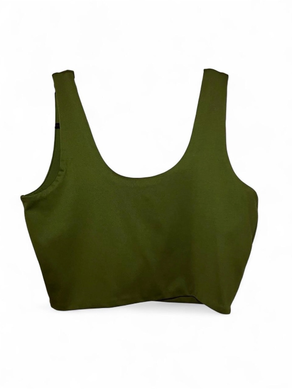 Zaful Olive Green Scoop Neck Crop Bralette